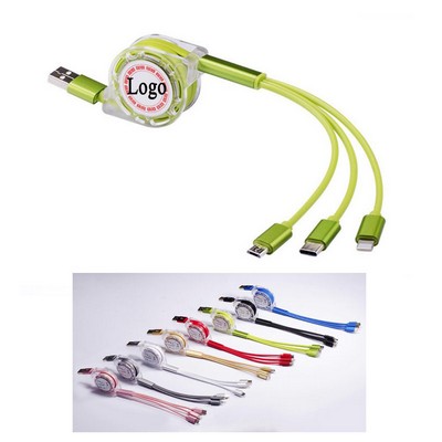 3-in-1 Retractable Multi USB Charger Cable