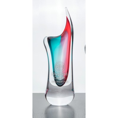 Rose Red/Turquoise Voltaire Art Vase