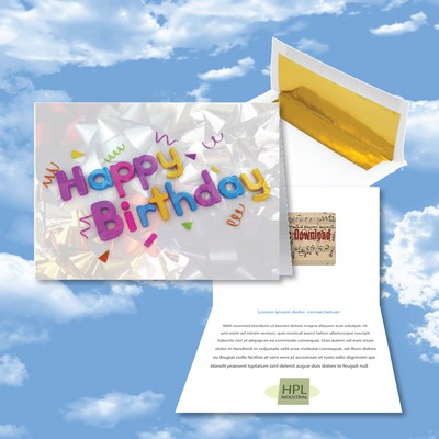 Happy Birthday Confetti Greeting Card with Free Song Download