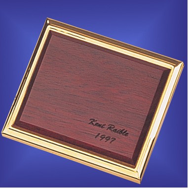 Gold Plated Brass-Rosewood 2 Sides Compact Mirror