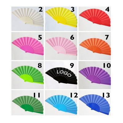 Foldable Fancy Fabric Hand Fan 9"