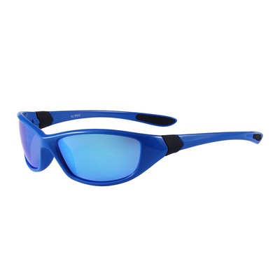 Sunglasses - Blue Mirror Lenses - Blue Frames