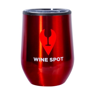 12 oz. Divvy Stainless Steel Stemless Wine Glass (2 Color Imprint)