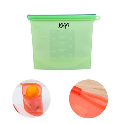 Silicone Food Pouch with Plastic Slider