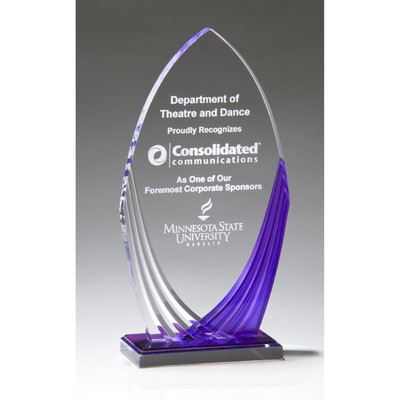 Tidal Series Acrylic Award with Printed Violet Accent (4.25"x8.25"x0.8")