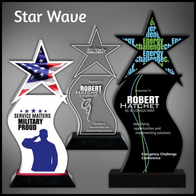 9" Black Star Wave Budget Acrylic Award