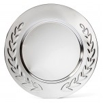 8" Chrome Plate Embossed Wreath Tray