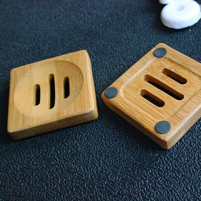 Square Bamboo Soap Bathroom Soap Case