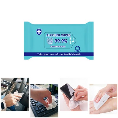 10PCS 75% Alcohol Disinfectant Wipes