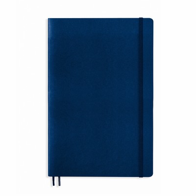 B6+ Paperback Softcover Notebook - Navy Blue, Plain Pages