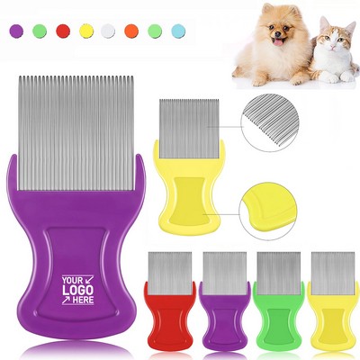 Stainless Steel Pet Grooming Comb With Plastic Handle