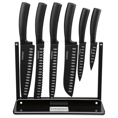 Cuisinart Classic Nonstick Edge Collection 7-Piece Cutlery Knife Set with Acrylic Stand, Black