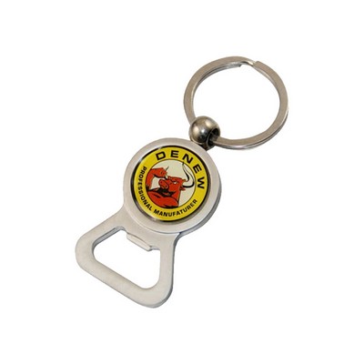 Round Metal Bottle Opener Keychain