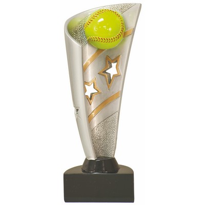 7" Softball Banner Resin Trophy