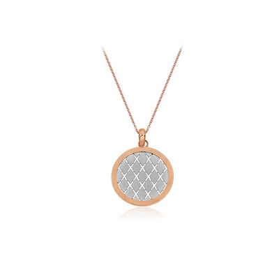 CJ Steelx Grid Necklace - Silver and Rose Gold