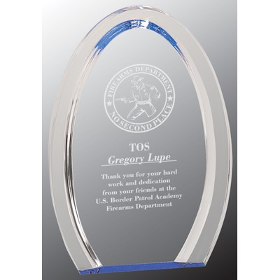 7" Oval Blue Halo Acrylic Award