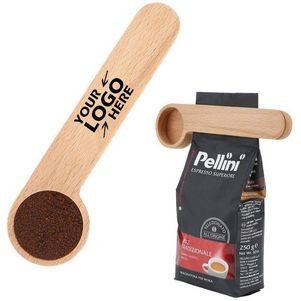 2 in 1 Wooden Coffee Scoop Bag Clip