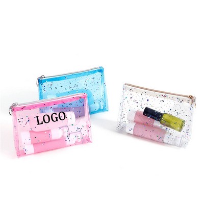 PVC Clear Glitter Makeup Bag