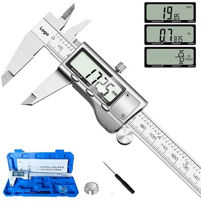 Digital Caliper Measuring Tool Stainless Steel Vernier Caliper Digital Micrometer with LCD Screen