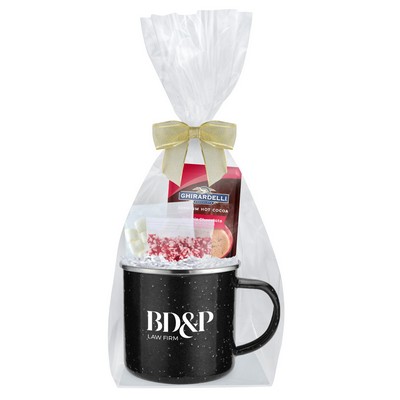 Promo Revolution - 16 Oz. Specked Camping Mug Gift Set w/Hot Chocolate Kit