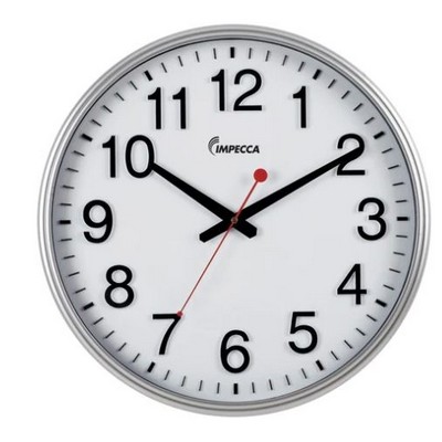 Impecca 18 Inch Railway Style Wall Clock Silver