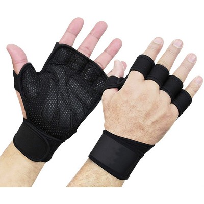 Weightlifting Fitness Half Finger Gloves With Wristband