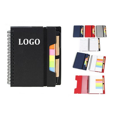 Spiral Notepad Notebook w/ Sticky Notes and Pen