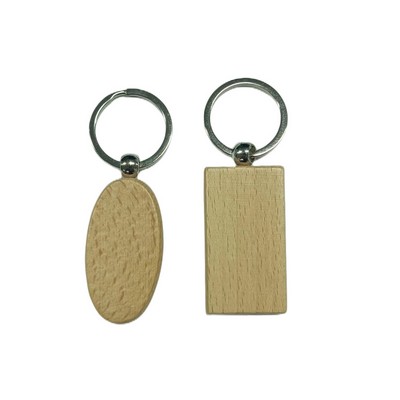 Various Shapes Beech Wood Exquisite Keychain