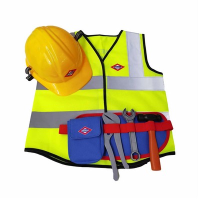 Kids Tool Set Work Helmet Reflective Vest