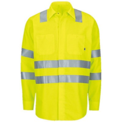 Red Kap™ Long Sleeve Hi-Visibility RipStop Work Shirt w/ MIMIX™ & OilBlok - Type R, Class 3