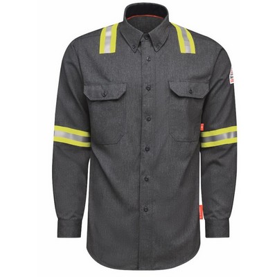 iQ Series® Men's Lightweight Comfort Woven Enhanced Visibility Shirt - Gray Enhanced