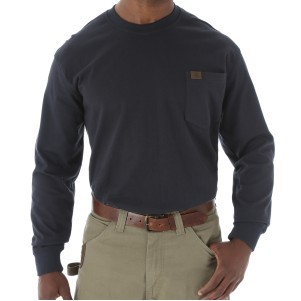 Wrangler® Riggs Workwear® Men's Navy Blue Long Sleeve Pocket T-Shirt