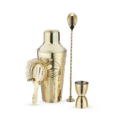 Twine Living® Gold Hammered Barware Set