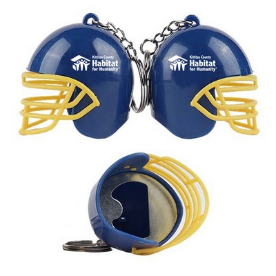 Mini Football Helmet Keychain w/Bottle Opener