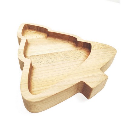 Wooden Christmas Tree Shaped Thick Tray