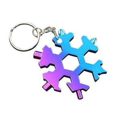 19-in-1 Dual Colored Stainless Steel Snowflake Multi Tool w/Keychain