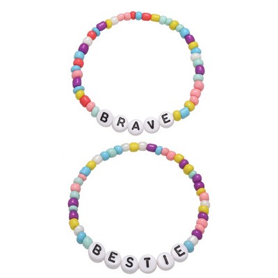 Bracelet Made with Alphabet Beads in Rainbow Colors