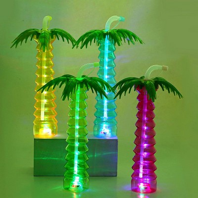 LED Palm Tree straw bottle