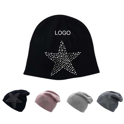 Women Winter Warm Beanie Star Hat