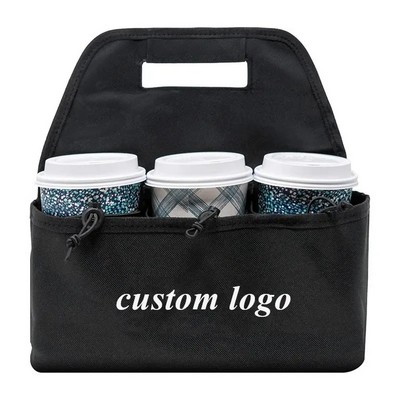 Reusable Coffee Cup Holder - 6 Cup Collapsible Tote Bag