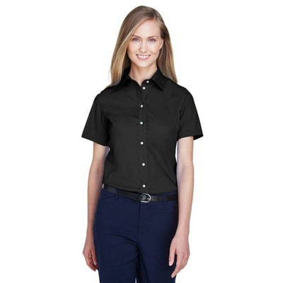 Devon & Jones Ladies' Crown Woven Collection™ Solid Broadcloth Short-Sleeve Shirt