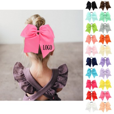 Large Ribbon Cheer Hair Bow Clips