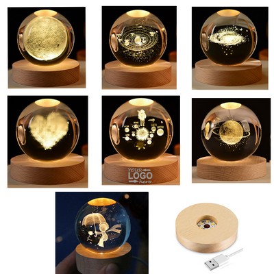 3D Crystal Ball LED Night Light