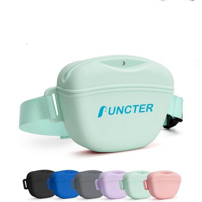 Silicone Treat Bag Fanny Pack With Waist Belt for Pet Training Walking