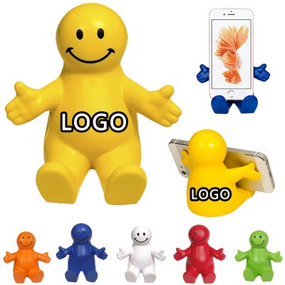 Pu Stress-Reducing Smiley Emoticon Mobile Phone Holder