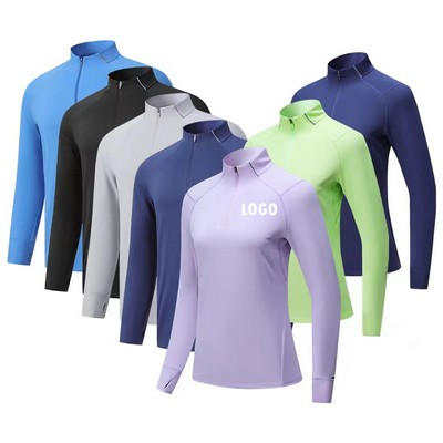 Men's Long Sleeve Quarter Zip Pullover Shirt