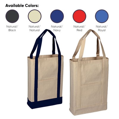 Heavy Canvas Two Tone Canvas Deluxe Tote Bag