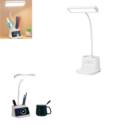 3 In 1 Led Desk Lamp With Wireless Charger Pen Holder