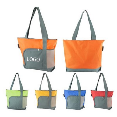 Sport Beach 2-Tone Zipper Tote Bag