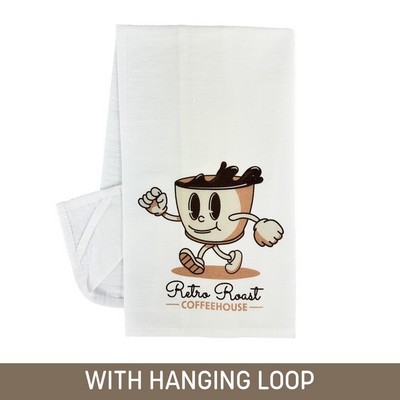 Full Color Rectangle Cotton Tea Towel w/ Hanging Loop